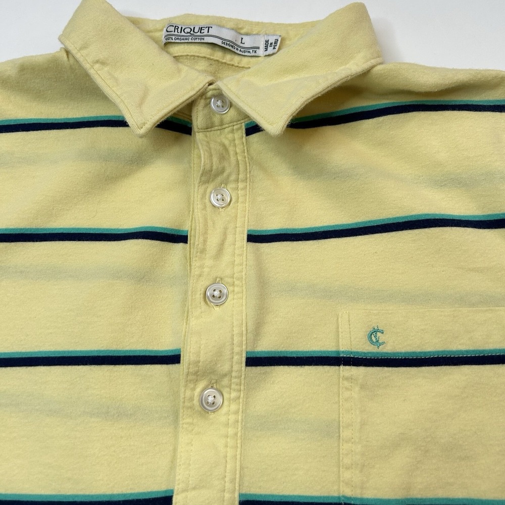 Criquet Polo Shirt Mens Large Short Sleeve Golf Tennis Stretch Lightweight